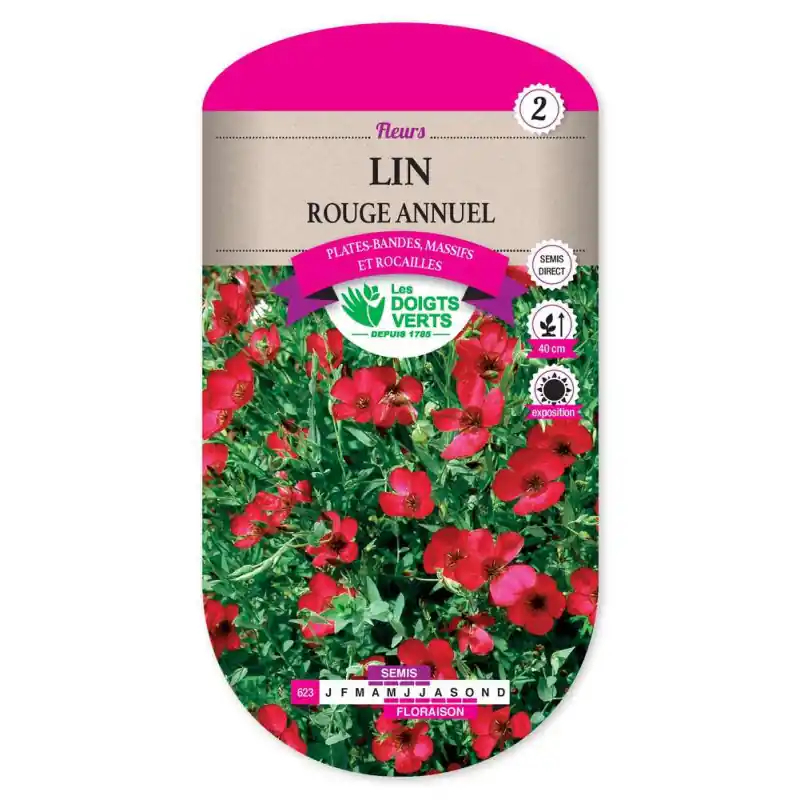 Prix Réduit Lin rouge annuel – sachet de graines 2g – les doigts verts