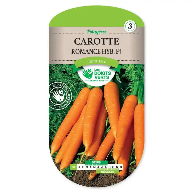 Carotte romance hyb. f1 – sachet de graines 1,5g – les doigts verts Meilleure Vente