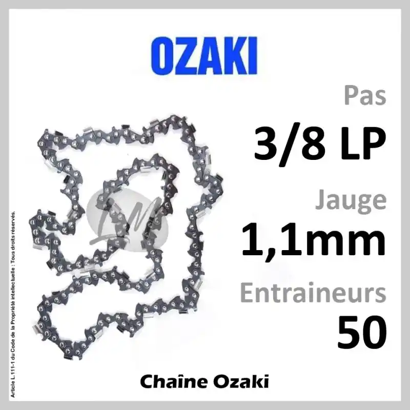 Chaîne OZAKI 50 Entraineurs, Pas 3/8 LP – Jauge 1,1mm Nouveauté