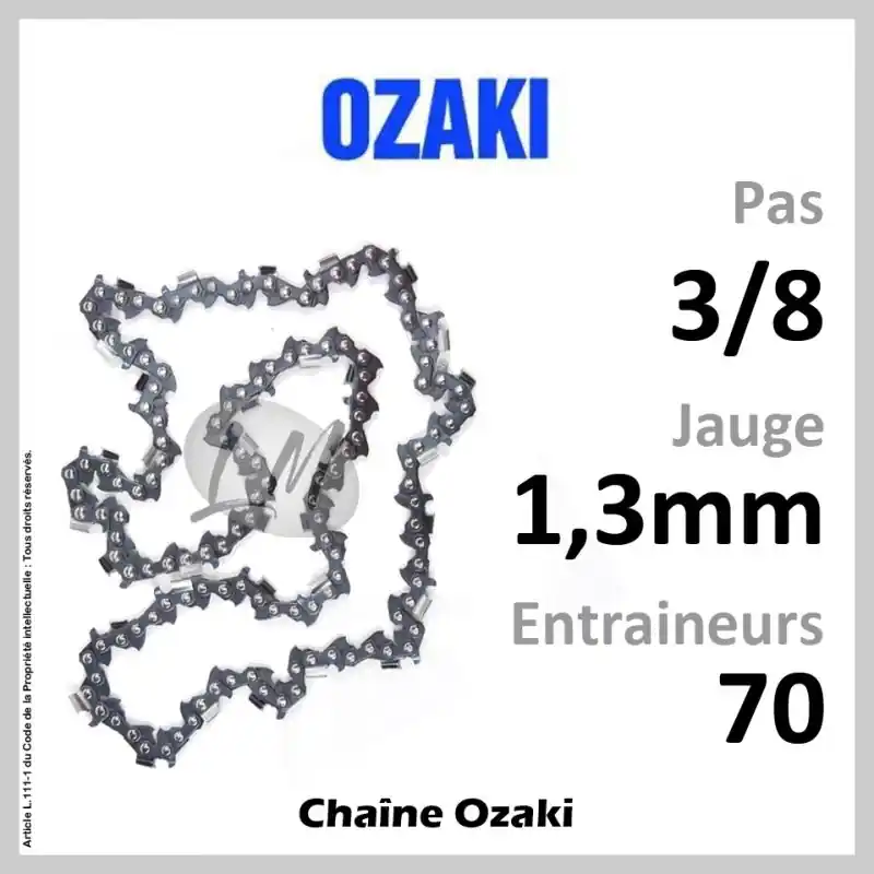 Chaîne OZAKI 70 Entraineurs, Pas 3/8 – Jauge 1,3mm Promotion