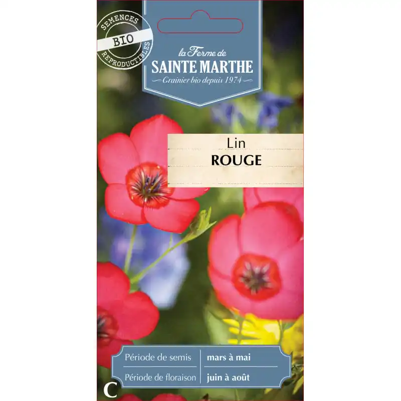 Haute Qualité Lin rouge bio de la ferme sainte marthe - fibre naturelle et éco-responsable - graines à semer