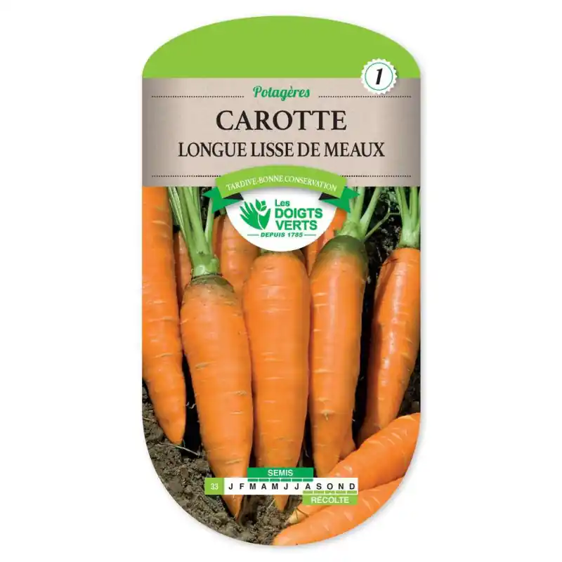 Achetez Aujourd&rsquo;hui Carotte longue lisse de meaux – graines 6g – les doigts verts