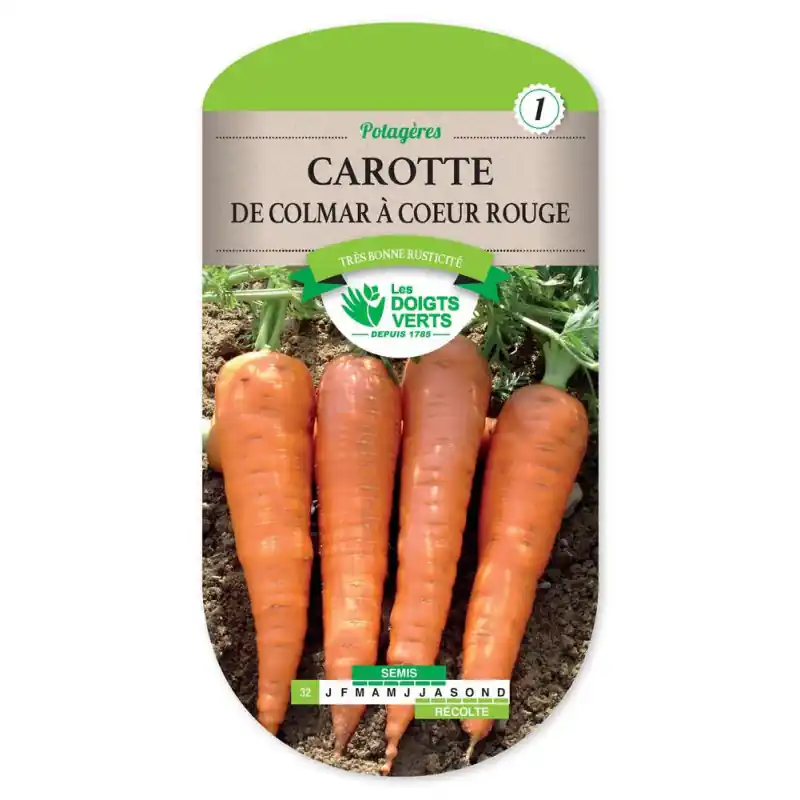Carotte colmar a coeur rouge 2 – graines 8g – les doigts verts Dernière Chance