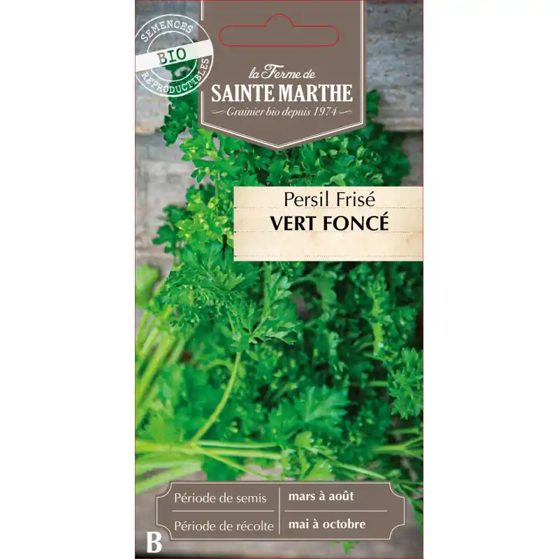 Nouveauté Persil frisé vert foncé bio de la ferme sainte marthe pour cuisine saine – graines à semer
