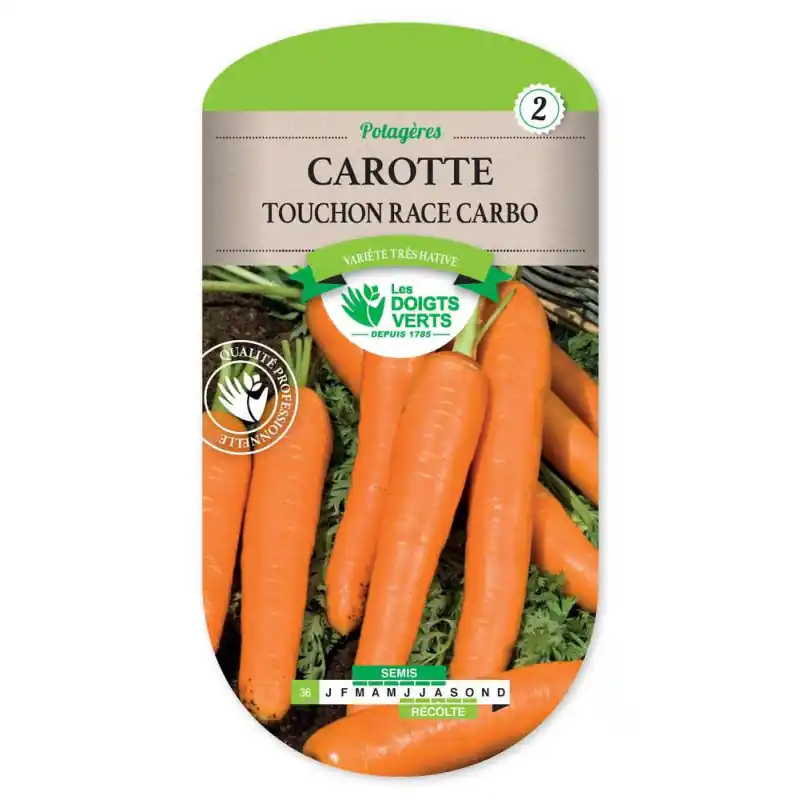 Petit Prix Carotte touchon race carbo – graines 8g – les doigts verts
