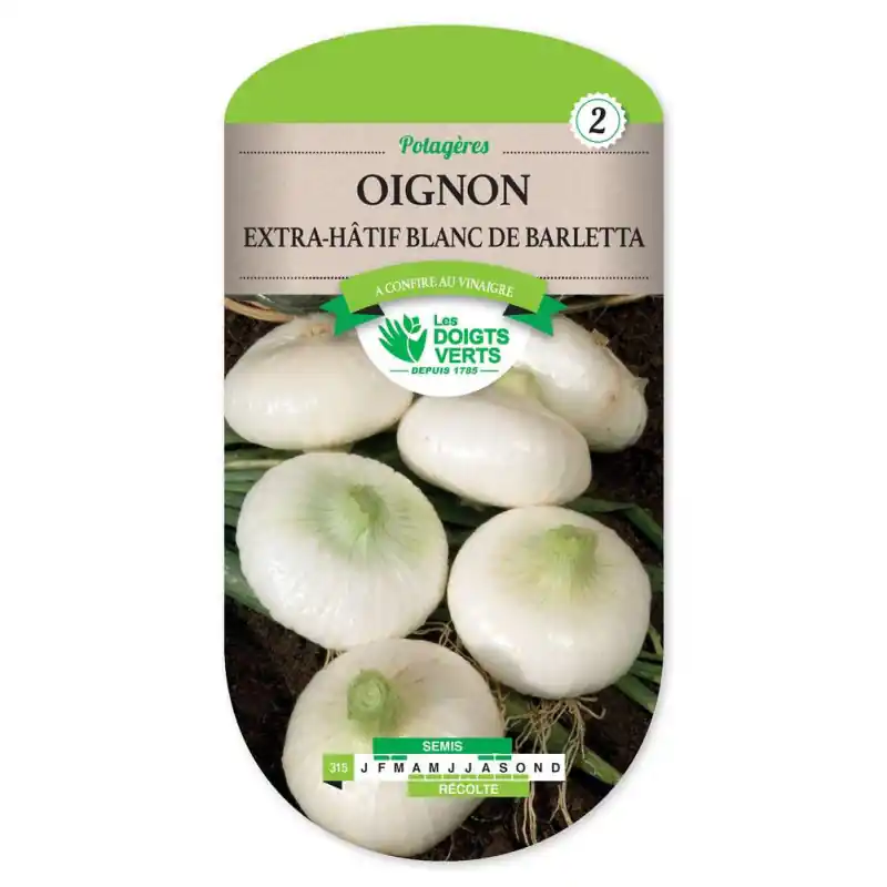 Oignon blanc extra-hat.barletta – graines 4g – les doigts verts Certifié