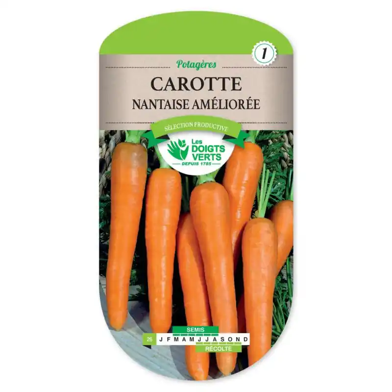 Promotion Carotte nantaise amelioree 2 – graines 8g – les doigts verts