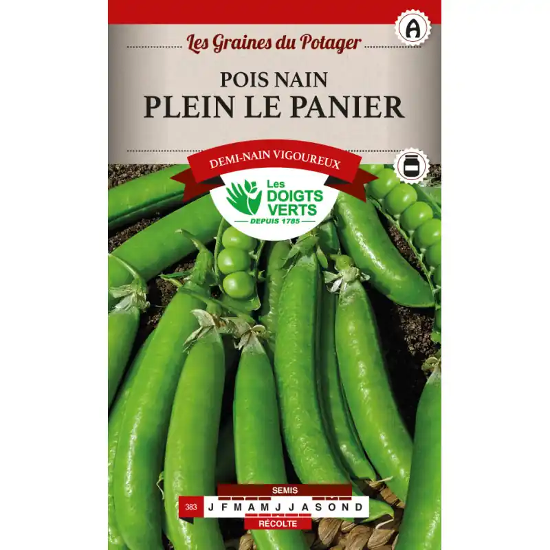 Paiement Sécurisé Pois nain plein le panier – graines 200g – les doigts verts
