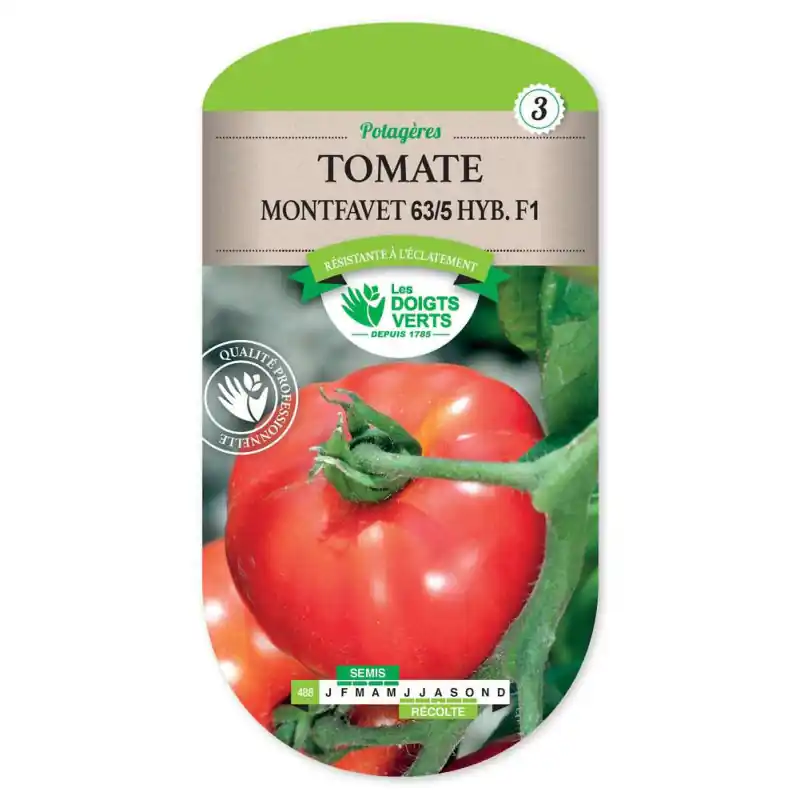 Marque Tomate montfavet 63/5 hyb. f1 – graines 0,2g – les doigts verts