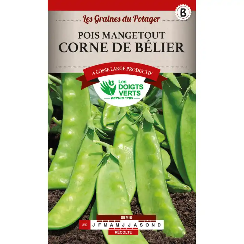 Pois mgt corne de belier – graines 220g – les doigts verts Paiement Sécurisé