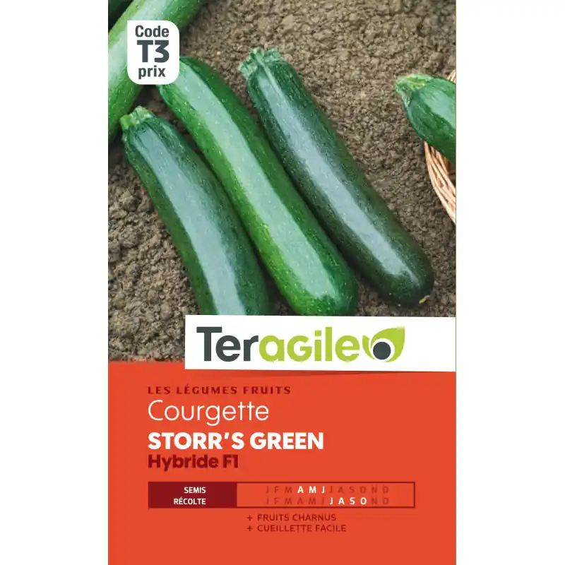 Courgette storrs green hybride f1 3,00 g Réduction