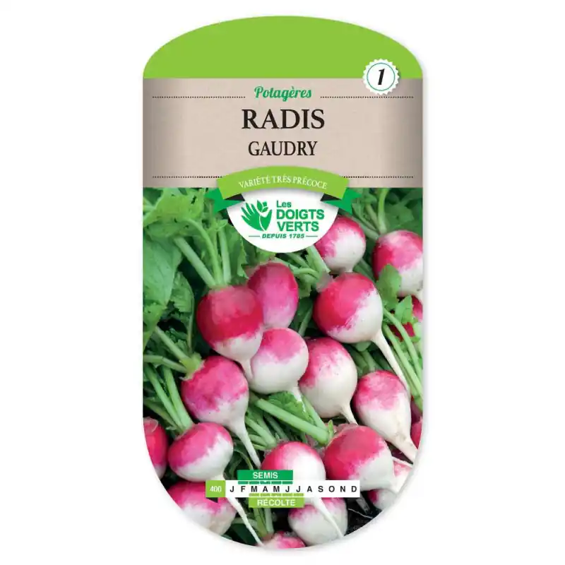 Radis gaudry 2 - sachet de graines 12g - les doigts verts Expédié Aujourd'hui