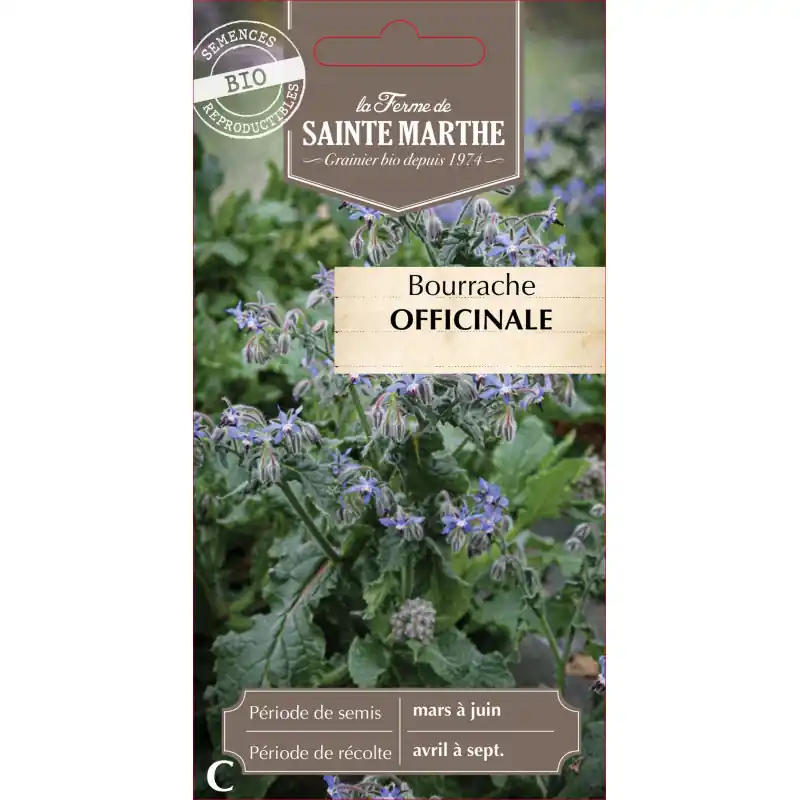 Paiement Sécurisé Bourrache officinale bio – bienfaits naturels de la ferme sainte marthe – graines à semer