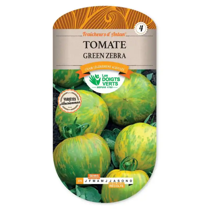 Prix Choc Tomate green zebra – sachet de graines 0,5g – les doigts verts