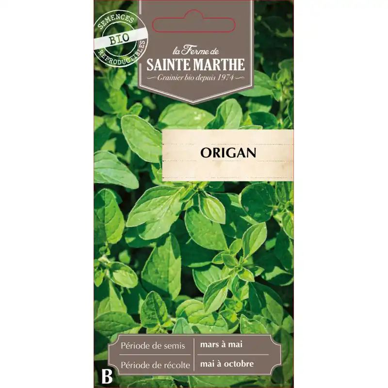 Origan bio de la ferme sainte marthe - herbes aromatiques 100% naturelles - graines à semer Offre Spéciale