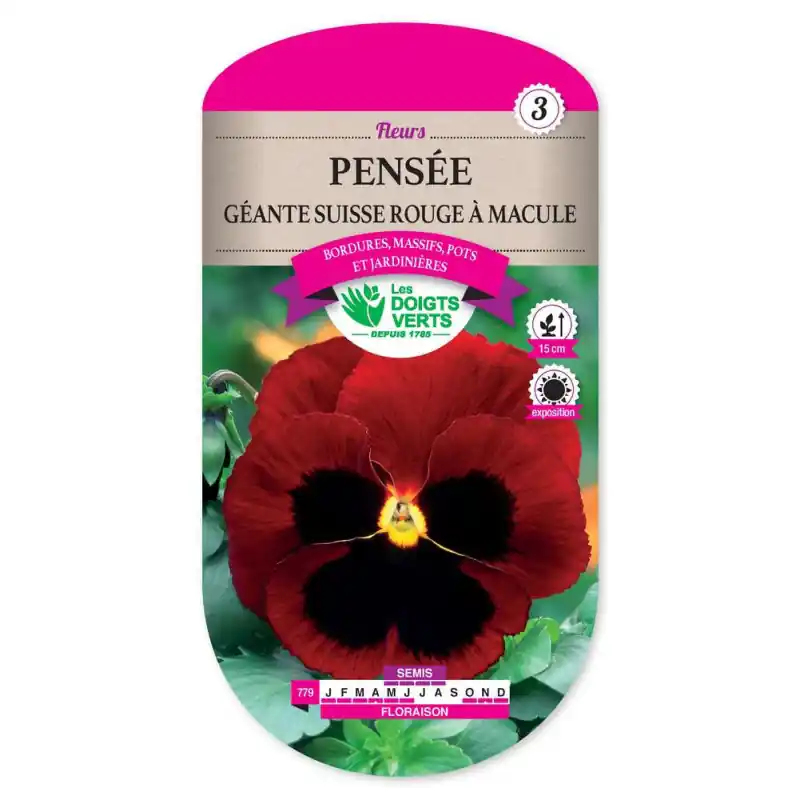 Pensee gte suisse rouge a macule – graines 0,5g – les doigts verts Populaire