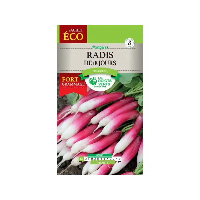 Bon Marché Radis de 18 jours – sachet de graines 40g – les doigts verts