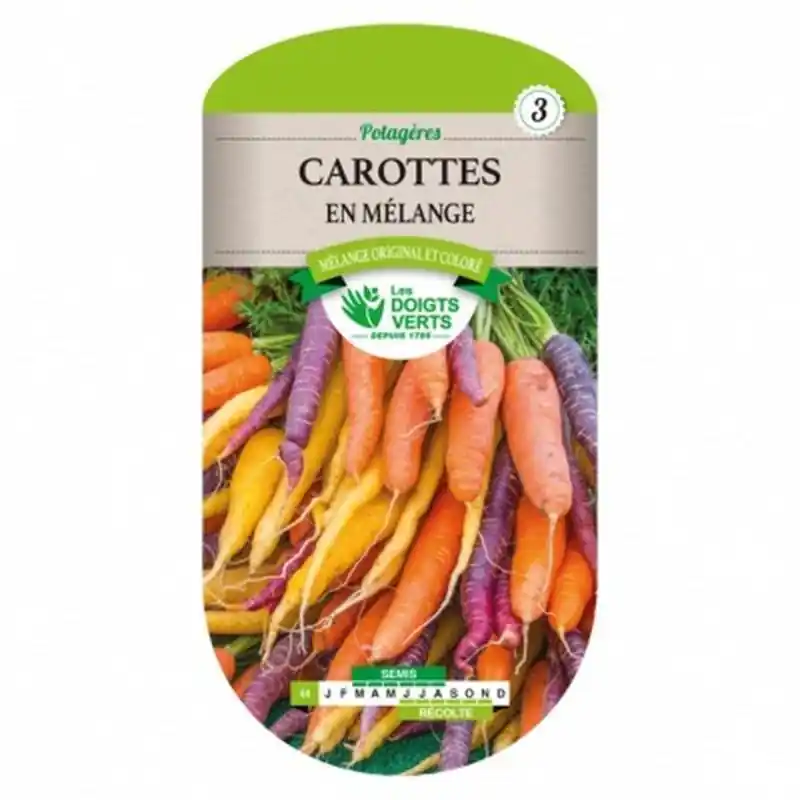 Remise Carottes en melange – sachet de graines 2g – les doigts verts