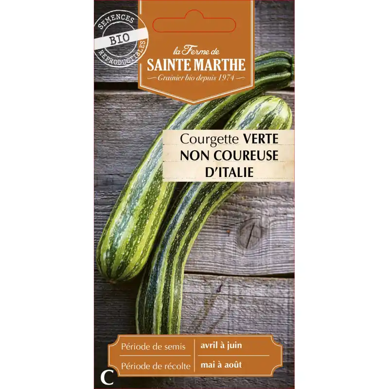 Courgette non coureuse d‘italie bio – semences sainte marthe – graines à semer Nouvelle Collection