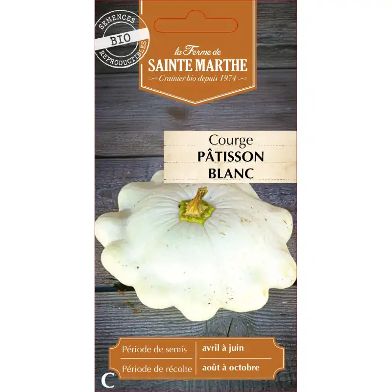 Courgette patisson blanc bio de la ferme sainte marth – légume frais et savoureux – graines à semer Meilleur Prix