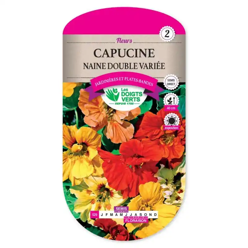 Vente Flash Capucine naine double variee – graines 5g – les doigts verts