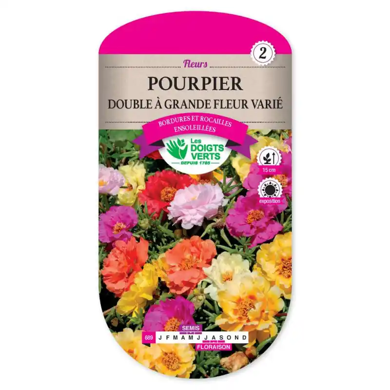 Pourpier gde fl.double varie – graines 0,8g – les doigts verts Populaire