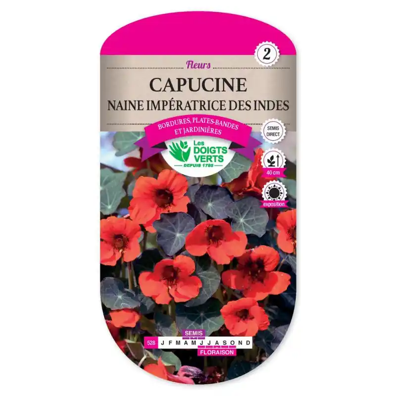 Petit Prix Capucine naine impératrice indes – graines 5g – les doigts verts