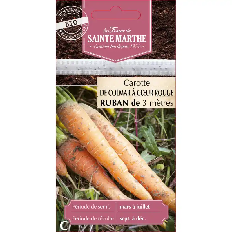 Commander Maintenant Ruban carotte de colmar bio sainte marth 2 unités 100% naturel – graines à semer