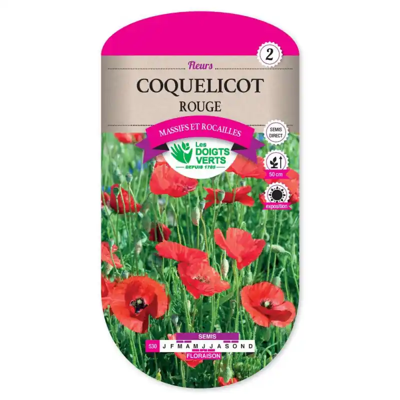 Prix Cassé Coquelicot rouge – sachet de graines 1,5g – les doigts verts