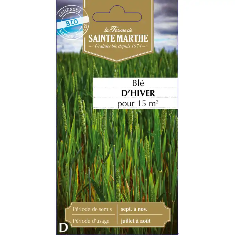 Blé d‘hiver bio – ferme sainte marthe, céréale écologique 100% naturelle – graines à semer Dernière Chance