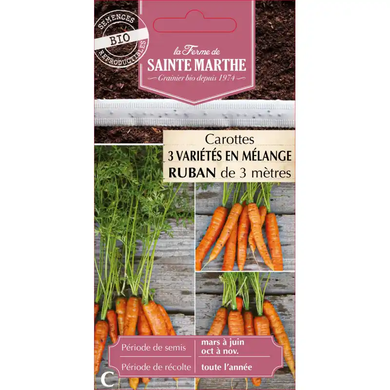 Produit De Marque Ruban mélange carotte bio sainte marthe pour potager écoresponsable – graines à semer