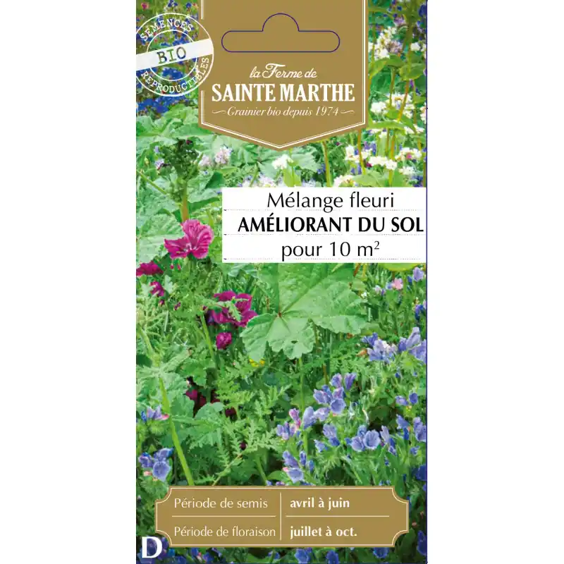 Nouvelle Collection Mélange fleuri améliorant du sol – sainte marthe 1kg – graines à semer