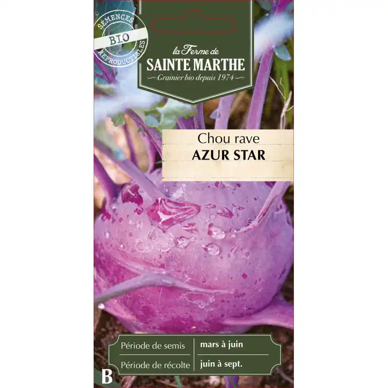 Chou rave azur star bio de la ferme sainte marthe – légumes frais et savoureux – graines à semer Vente Flash