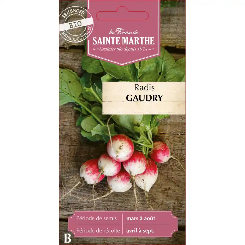 Réduction Radis gaudry 2 bio – semences de qualité pour potager bio de la ferme sainte marthe – graines à semer