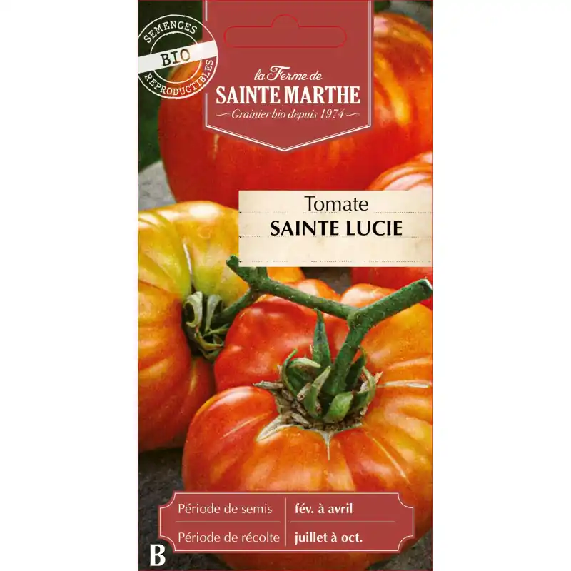 Marque Tomate sainte lucie bio de la ferme sainte marthe - saveurs authentiques - graines à semer