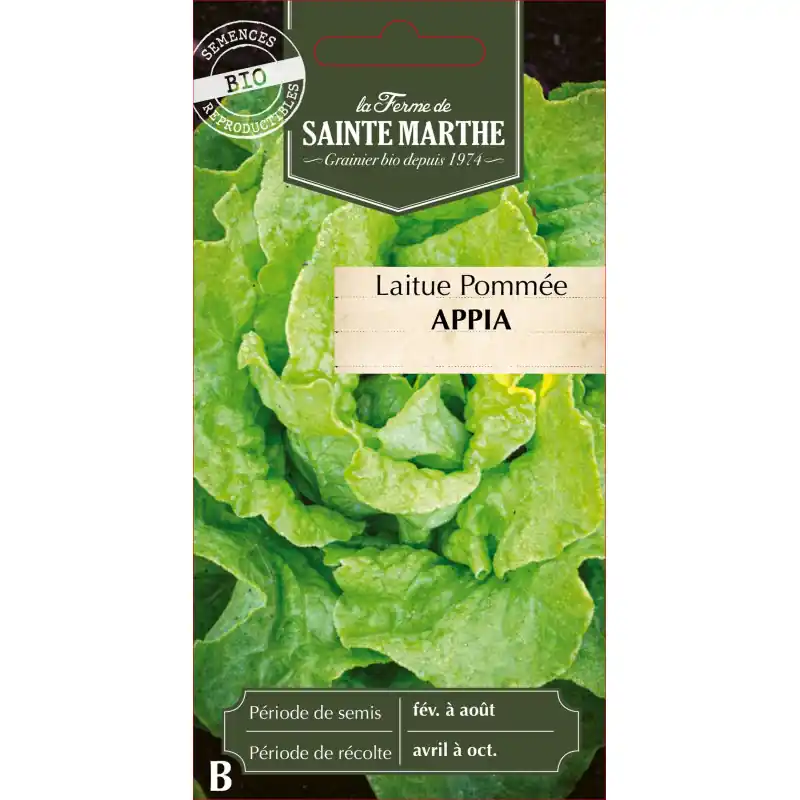 Commander Vite Laitue pommée appia bio de la ferme sainte marthe 500g – graines à semer