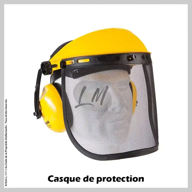 Visière avec écran grillage métallique + Oreillettes Haute Qualité