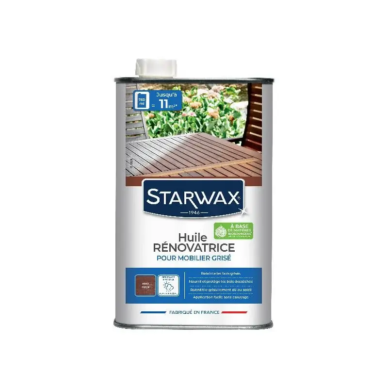 Quantité Limitée Huile rénovatrice bois gris 750 ml starwax pour une finition parfaite et durable