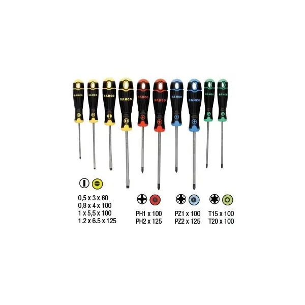 Jeu de 10 tournevis Fit BAHCO Must-Have