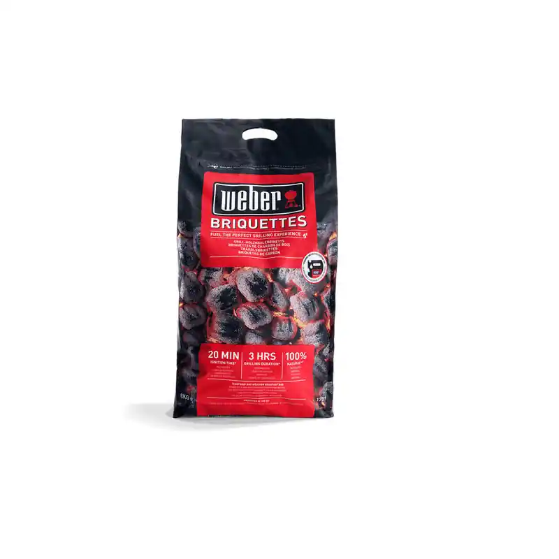 Sac de 8 kg de briquettes de bois écologiques pour chauffage efficace weber Prix Réduit