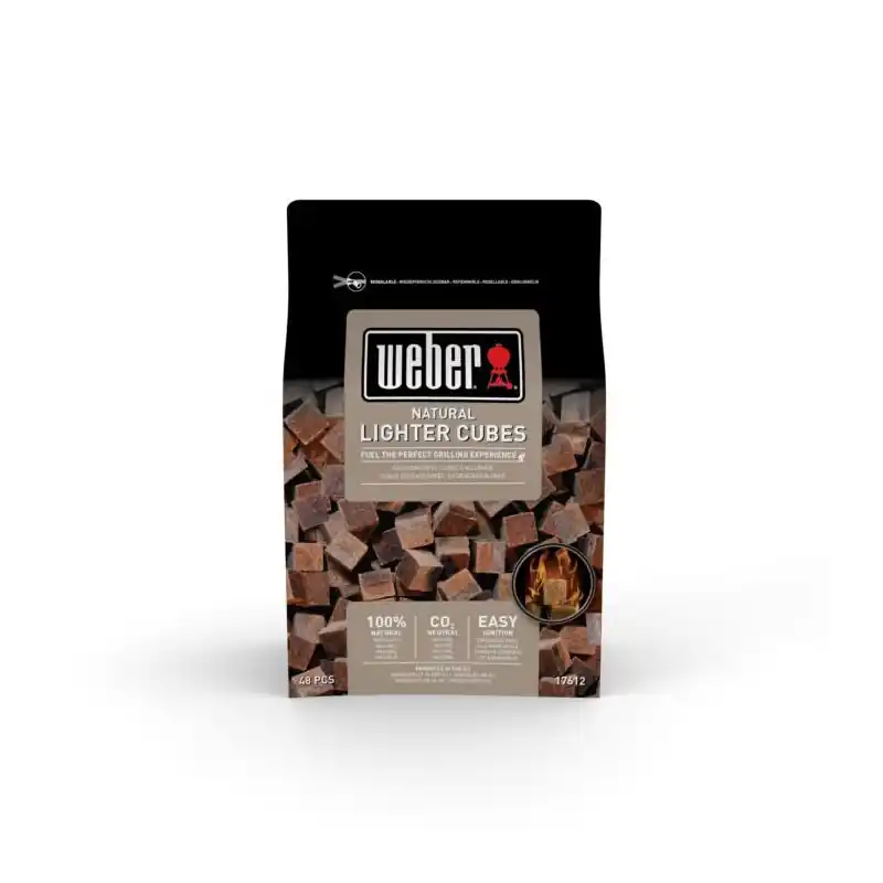 Cubes allume-feux bruns x48 – allumage efficace pour barbecue et cheminée weber Paiement Sécurisé