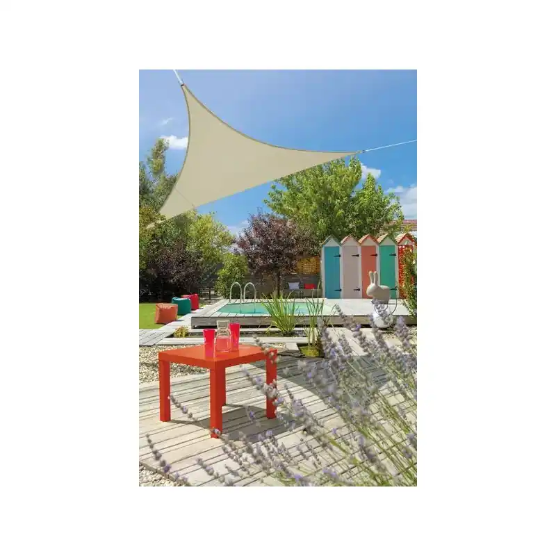 Voile triangulaire 3.60 m de côté ivoire Offre Du Jour