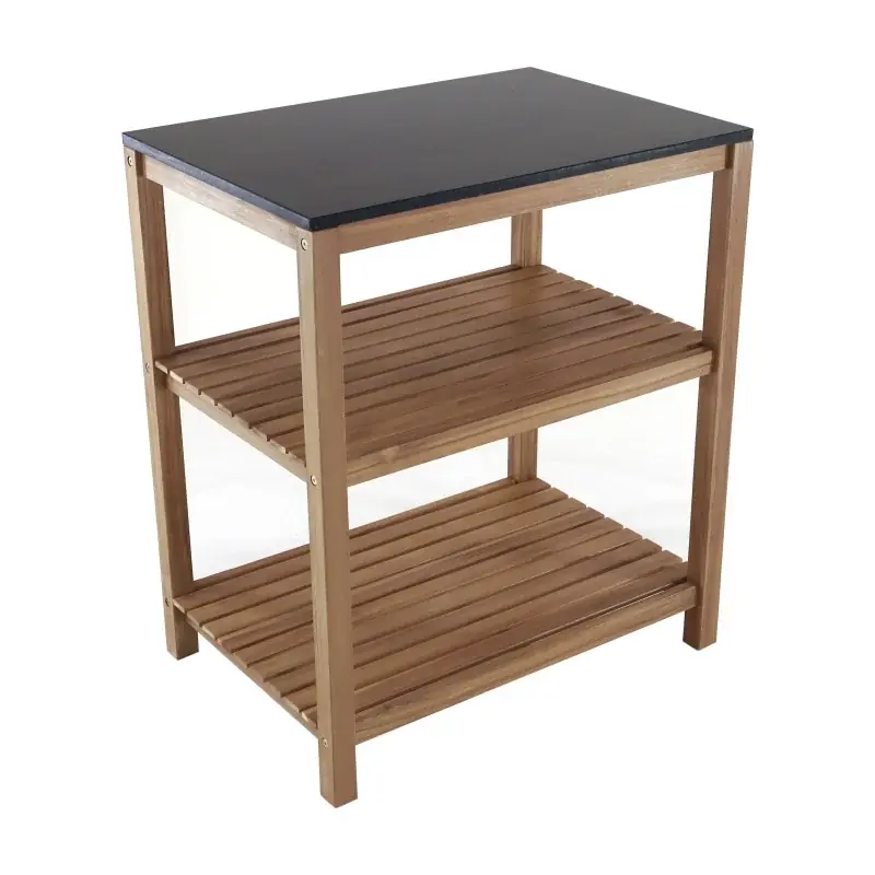 Prix Cassé Meuble de Jardin FIDJI en Acacia FSC 100% avec Plateau en Granit Noir – Décoration Élégante