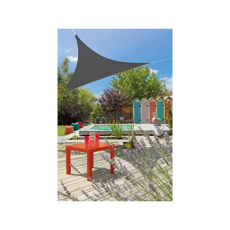 Voile triangulaire 3.60 m de côté ardoise Meilleur Prix