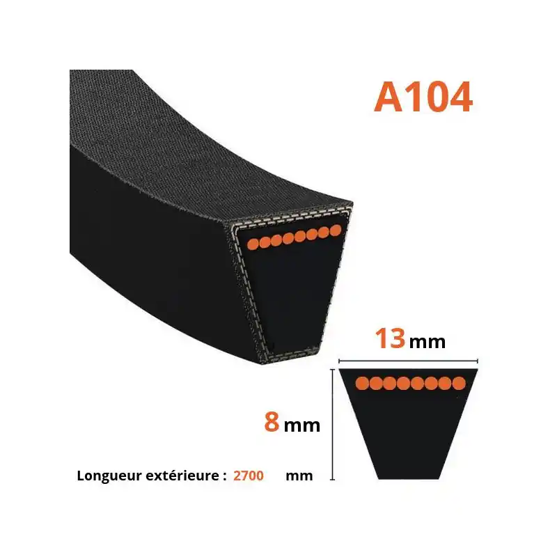 Courroie traction autoportée Oleo Mac A104, Longueur extérieur 2692mm Offre Limitée