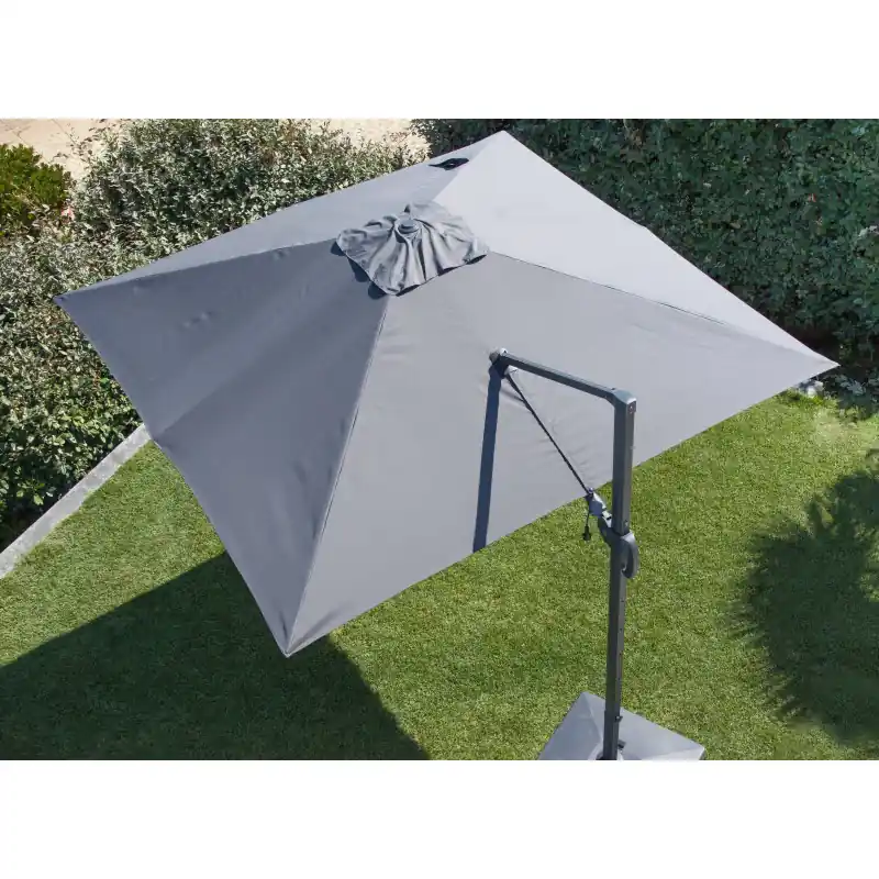 Parasol Déporté 3x3m Gris – Parasol Jardin Résistant et Pratique Satisfait Ou Remboursé