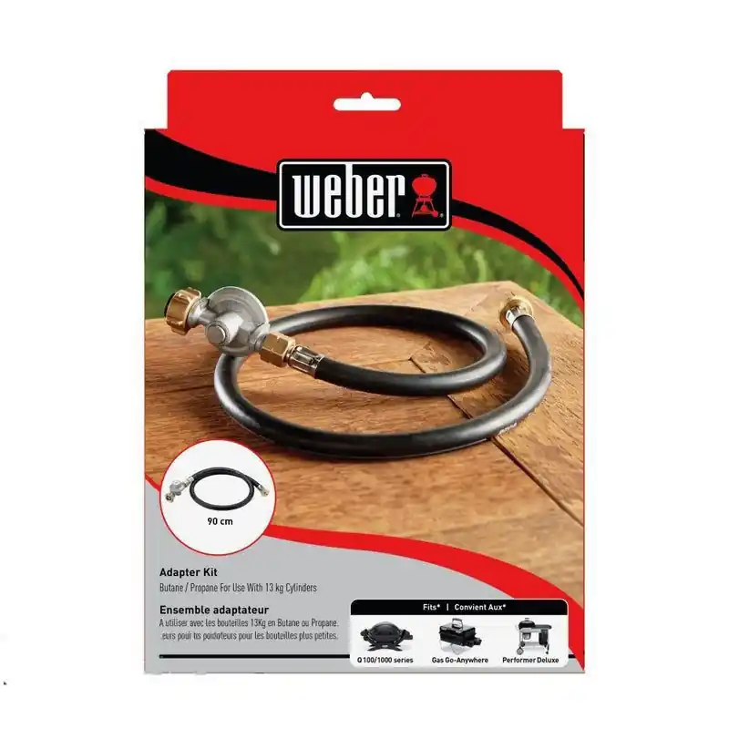 Usine Directe Kit adaptateur gaz, tuyau + detendeur – compatible barbecue weber