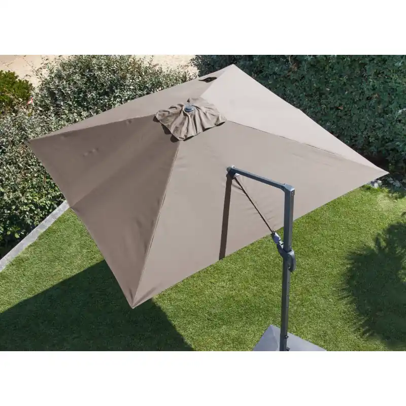 Parasol Déporté 3×3 m Taupe – Ombre Élégante et Pratique pour Votre Terrasse Satisfait Ou Remboursé