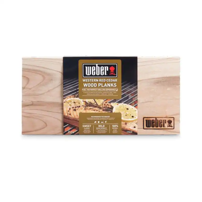 Planches à fumer en cèdre – lot de 2 pour barbecue et cuisine weber Soldes