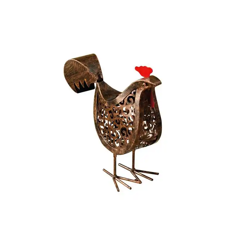 Prix Réduit Deco solaire Poule en métal